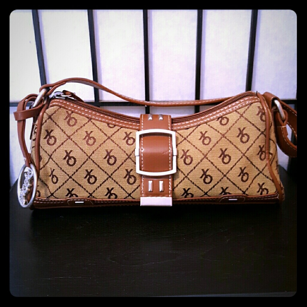 Small Brown and Tan Shoulder Purse