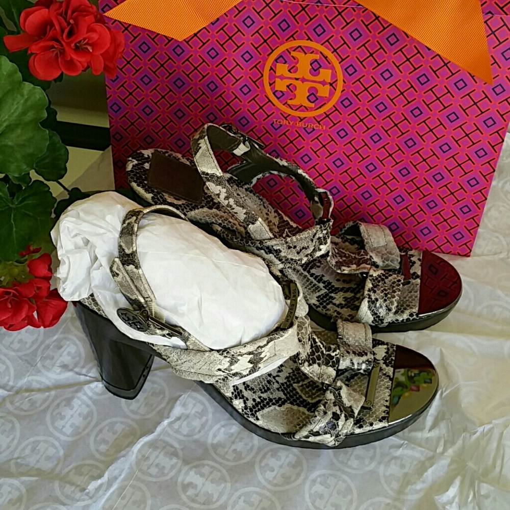 Authentic tory burch platform sandals