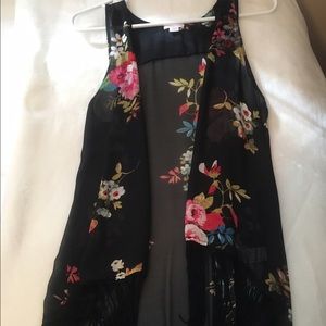Black Floral Cardigan