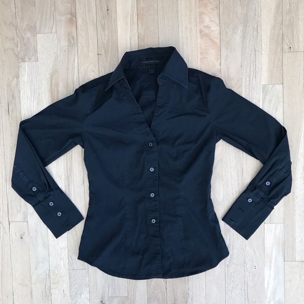 Express Black Button Down
