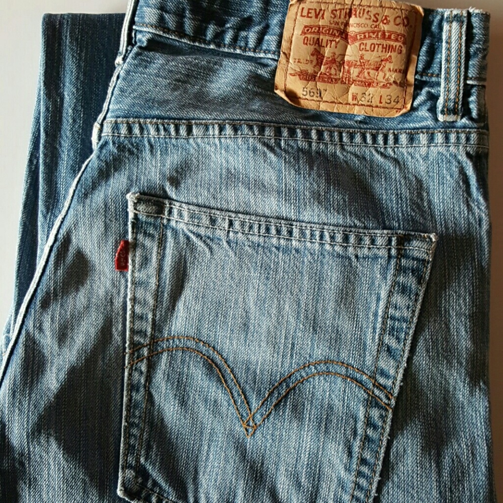Levi's 569 Loose Straight Fit Distressed Jeans