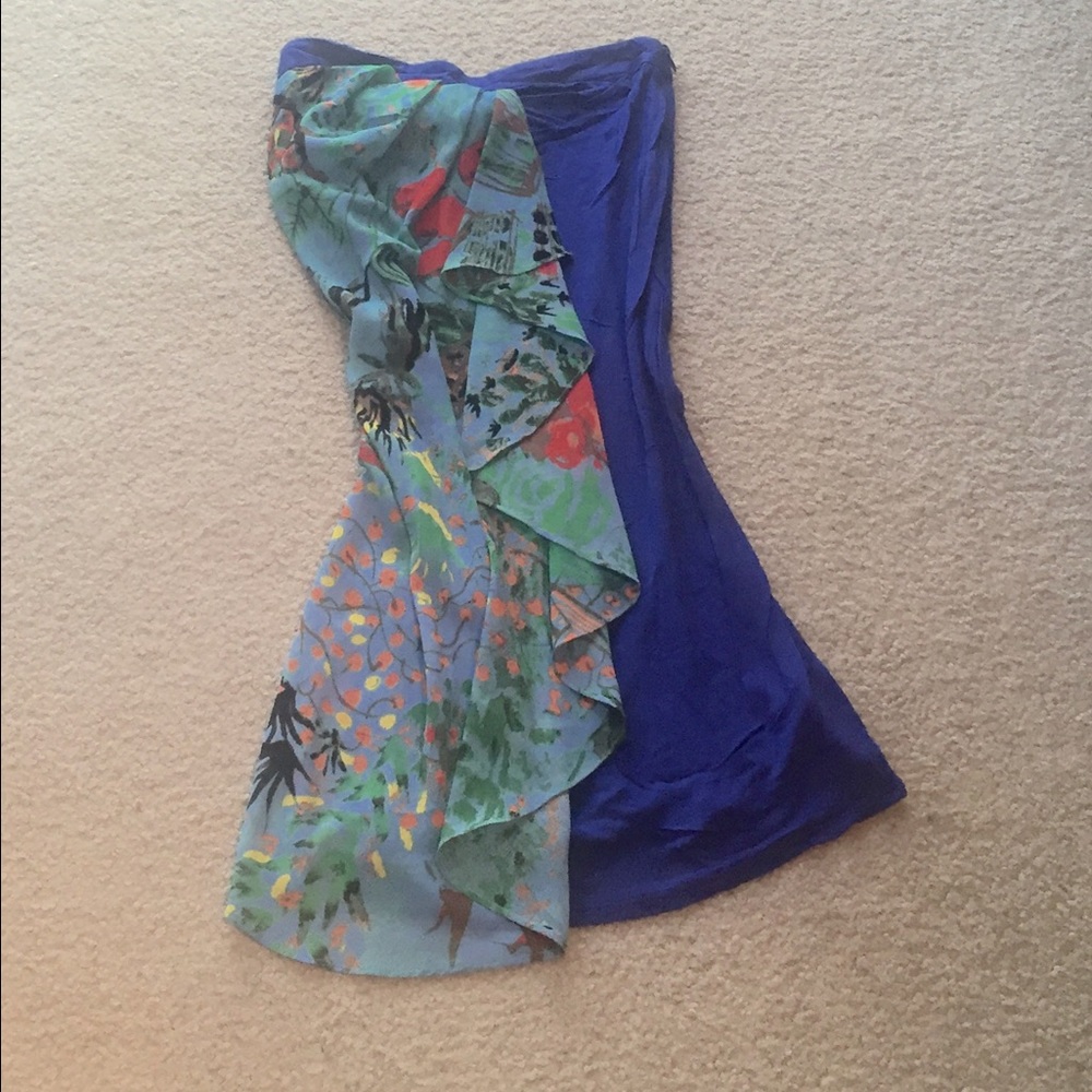 Neon brand strapless dress