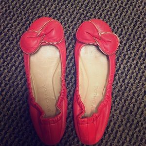 See by Chloe Zipper Bow Flats Size 7 or 37
