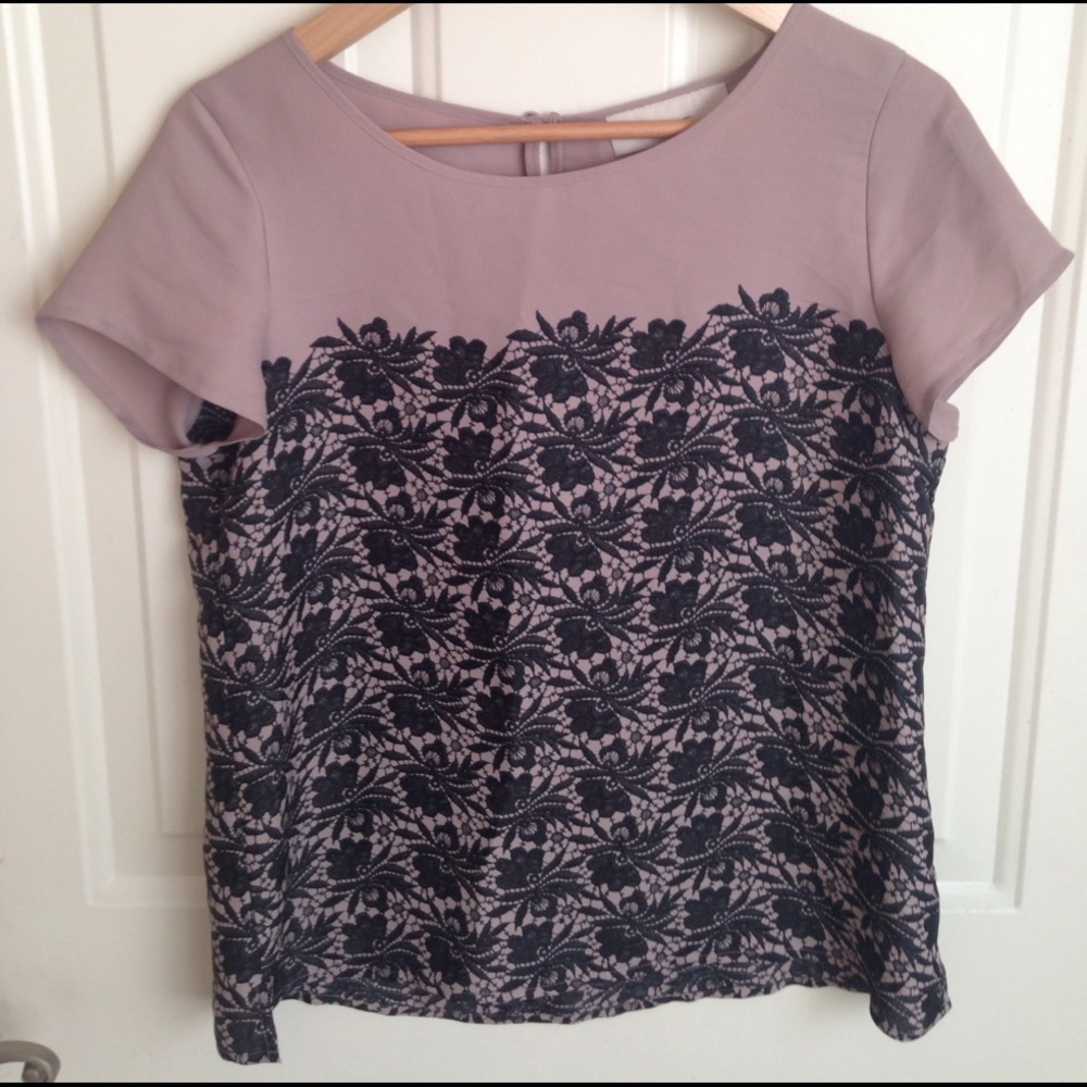 Petite Loft Taupe Tunic Top