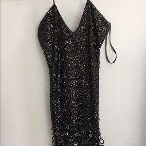 Bebe Sequin black dress NWT