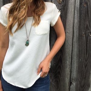 Subtle textured white top