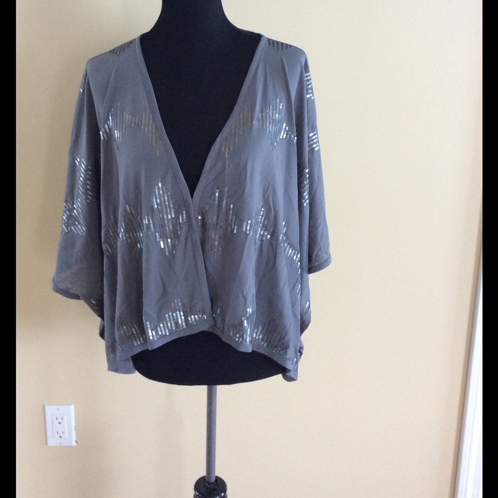 Grey sequins Shawl NWT