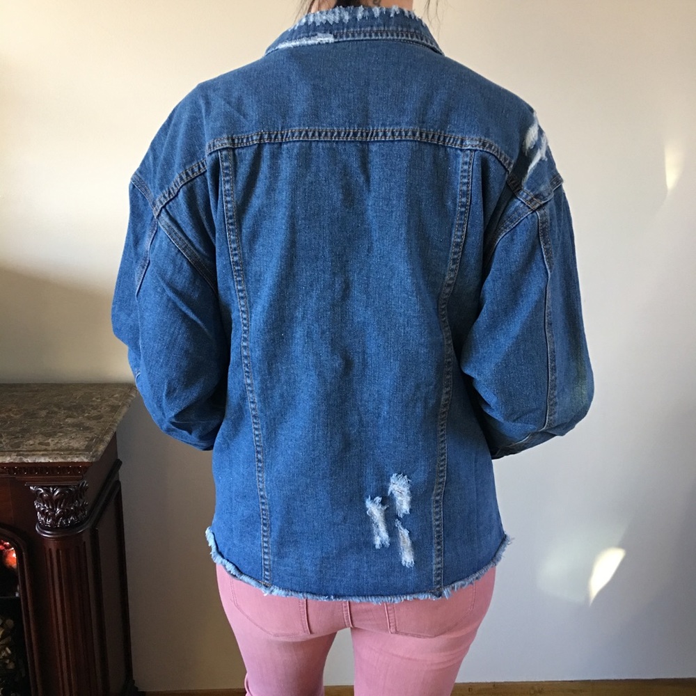 ◾️LAST◾️ Oversized Distressed Jean Jacket - Picture 5 of 5