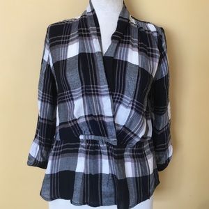 Trendy plaid flannel like top
