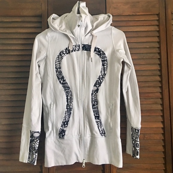 lululemon athletica Tops - lululemon White Scuba Hoodie EUC