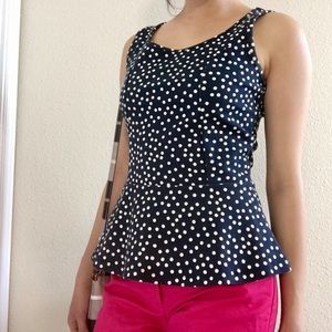 Polka Dot Peplum Top