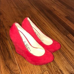 Red Wedge Heels