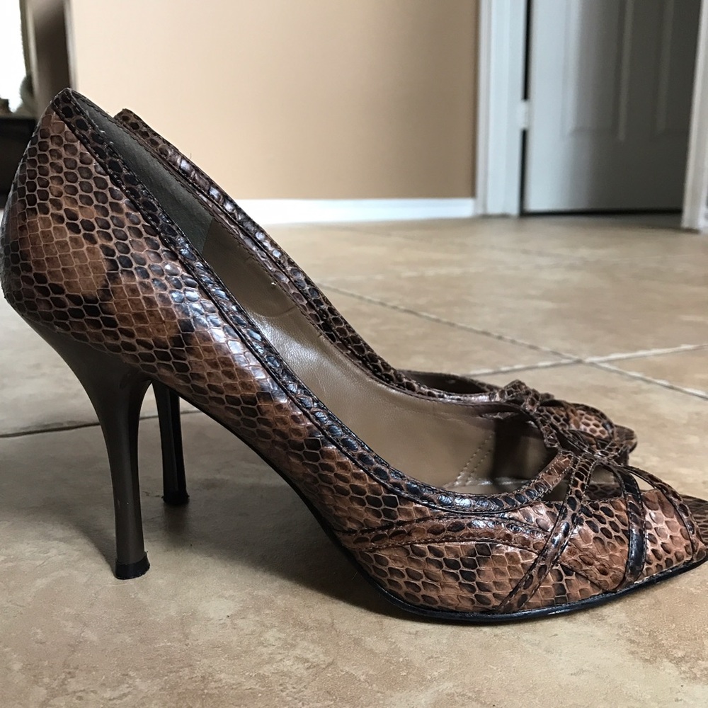 🔴SOLD🔴 Nine West snake skin leather pumps - Picture 1 of 7
