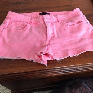 Hot pink jean shorts