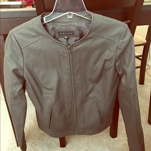Revue Gray Like New Faux Leather Jacket