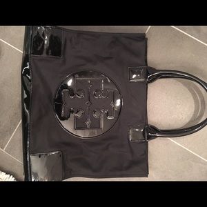 Tory Burch Black Nylon Ella Tote