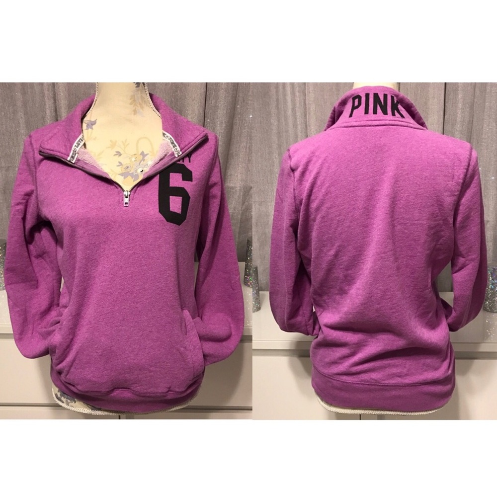 ❌SOLD❌PINK Victorias Secret Half Zip