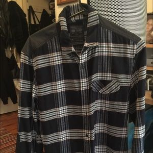 All saints men's flannel black SZ large