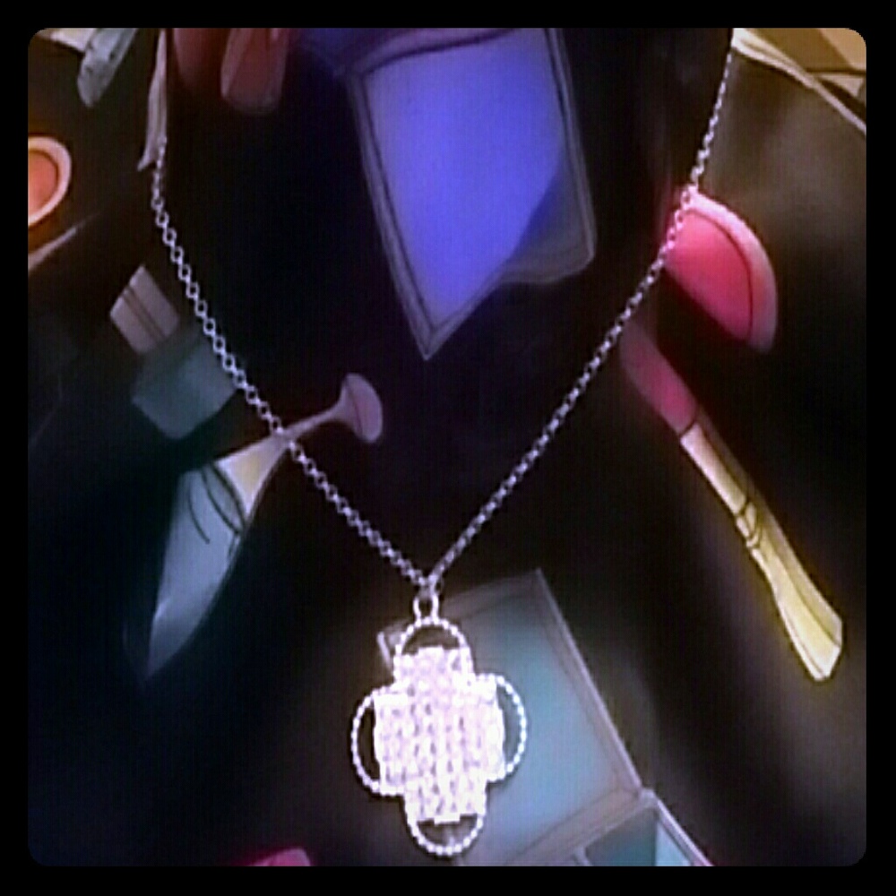 Rhinestones silver necklace
