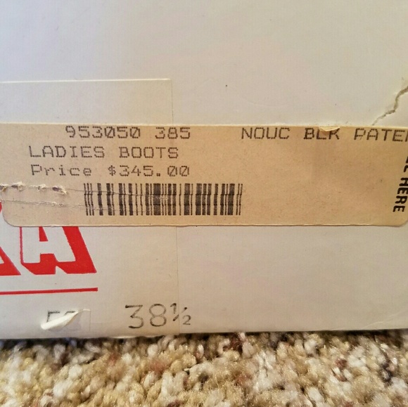 Nouchka Black Patent leather quilted Combat Boots. - Picture 8 of 10