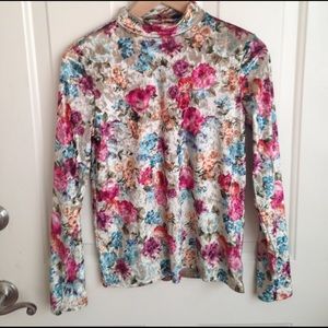 American Eagle Soft & Sexy Floral Turtleneck