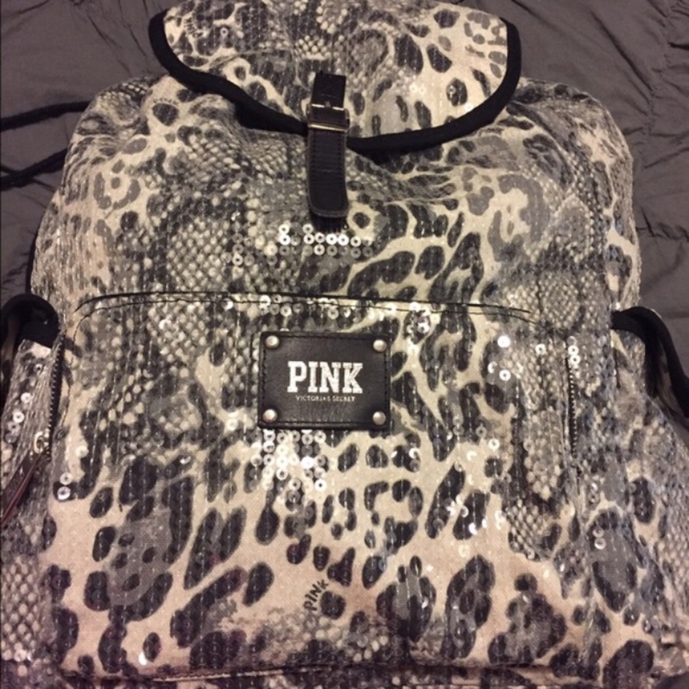 PINK Victoria Secret Leopard Backpack/makeup