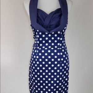 Navy blue with white polka dot dress