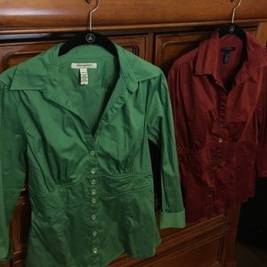 Lot of 2 full button blouses