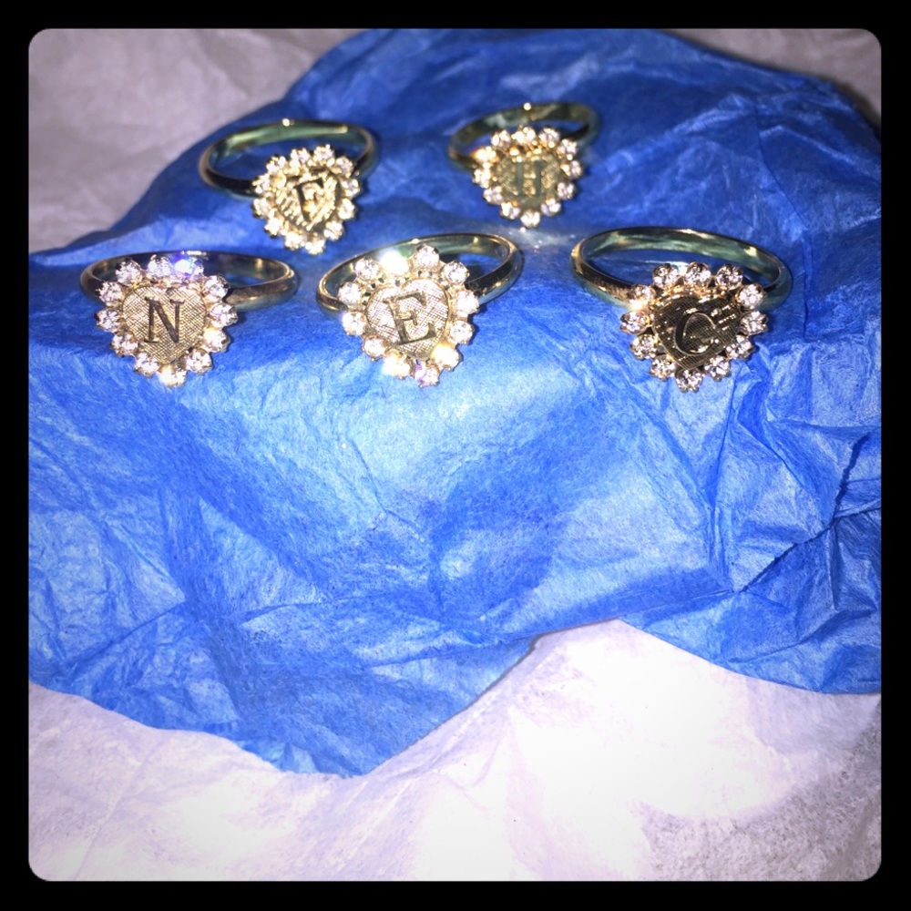 🔥Gold adjustable rings with initials  C,E,N,F,&H