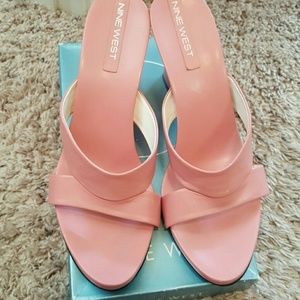 Pink wedge sandles