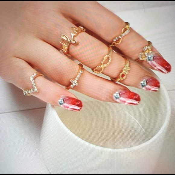 NEW Dainty Gold Jewelry Midi & Knuckle Rings - Picture 2 of 2