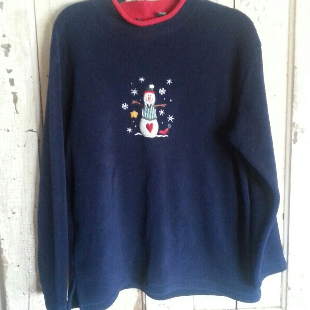 Navy Smowman Top