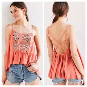 Urban Outfitters Ecote Rhapsody Embroidered Cami