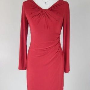 Red long sleeved stretch dress