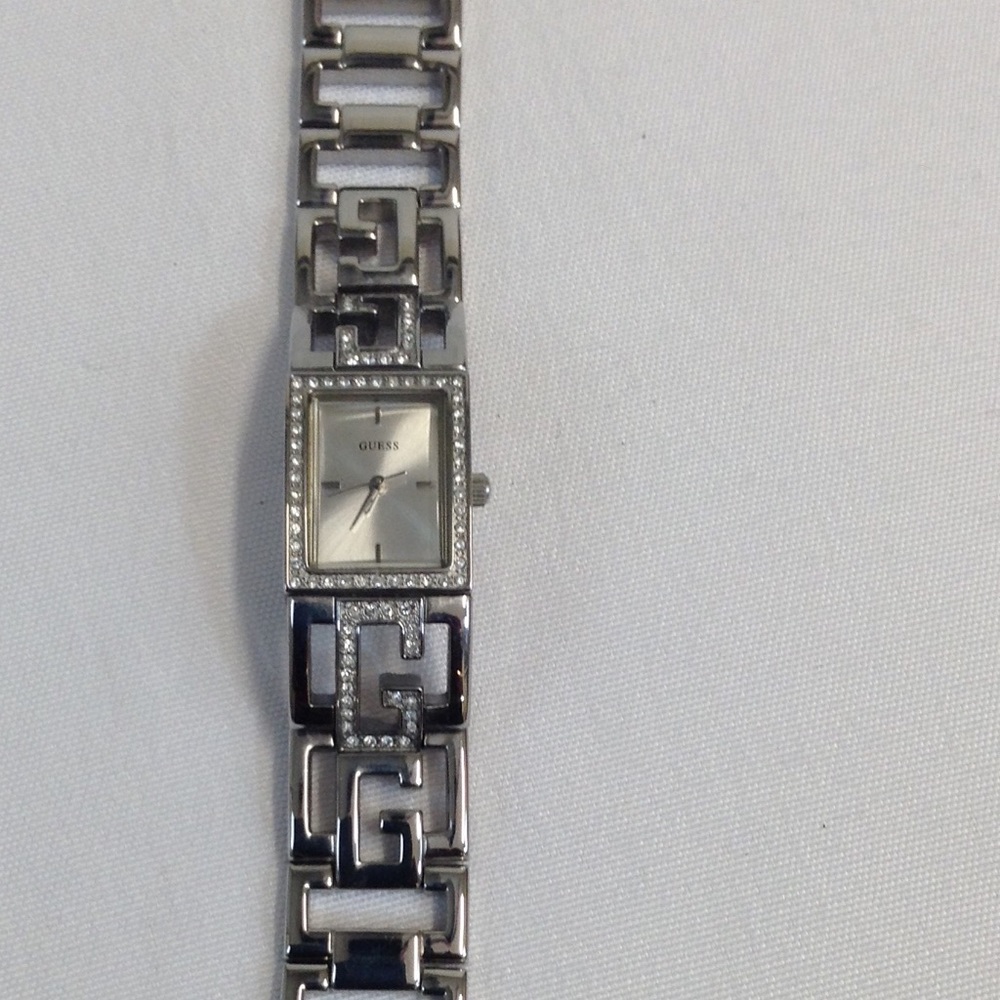 Women's Guess silver with bling watch
