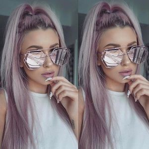 Diamond Cutout shaped Sunglasses - Mirror Lens