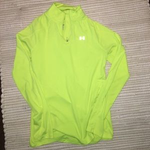 Neon yellow underarmour quarter zip up!