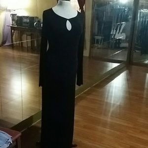 Chico's Long Slinky Black Knit Dress Size 2