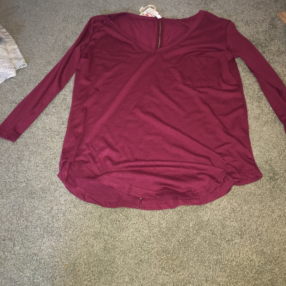 Maroon long sleeve shirt