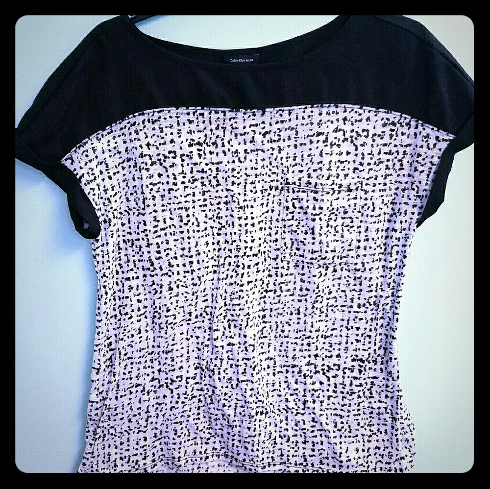 Calvin Klein black and animal print top