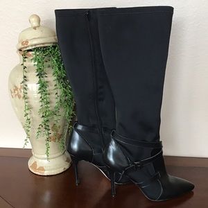 Charles David leather/stretch fabric boot
