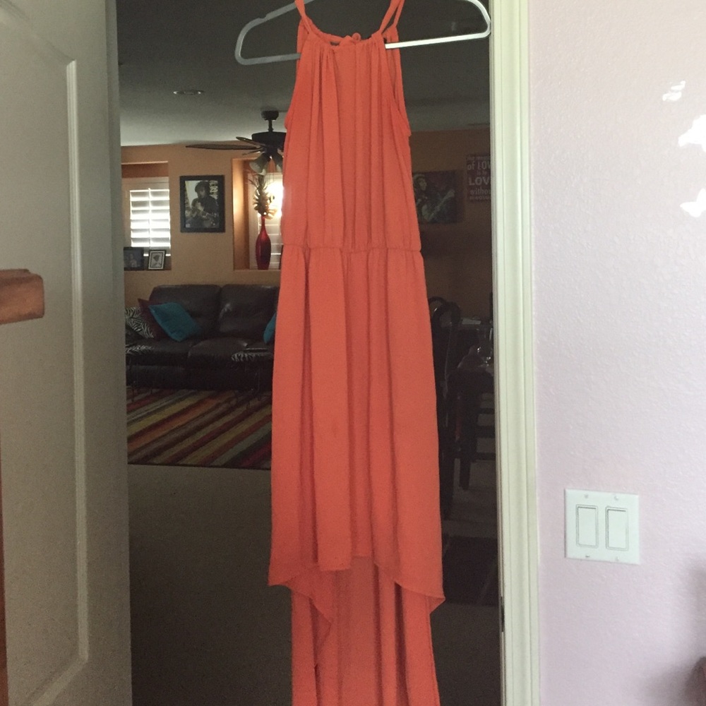 Beautiful inc orange high low dress