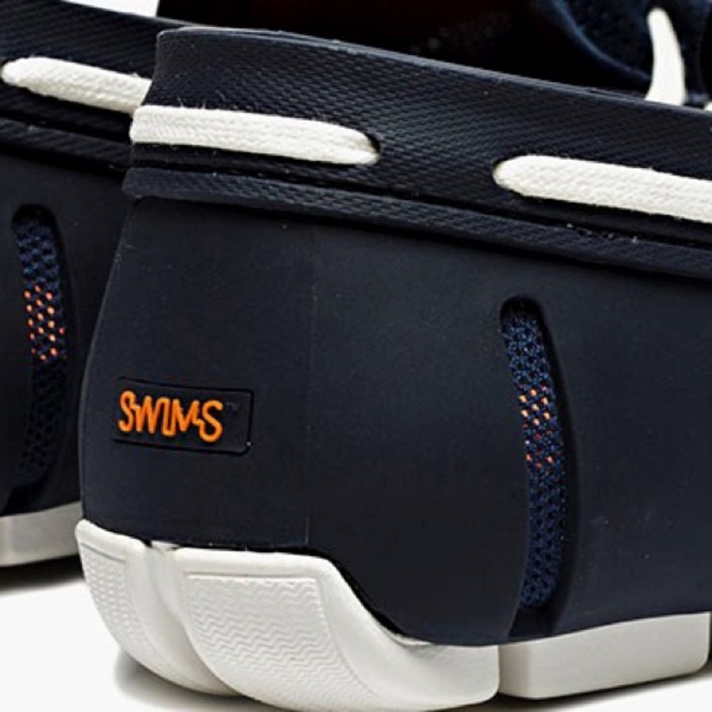 HP! NIB Swims Navy Tie Loafers Water Resistant - Picture 4 of 5