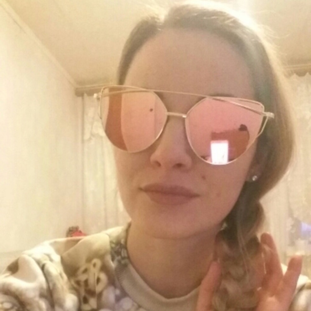 Rose gold pink cat eye aviator sunglasses 🐱 - Picture 2 of 4