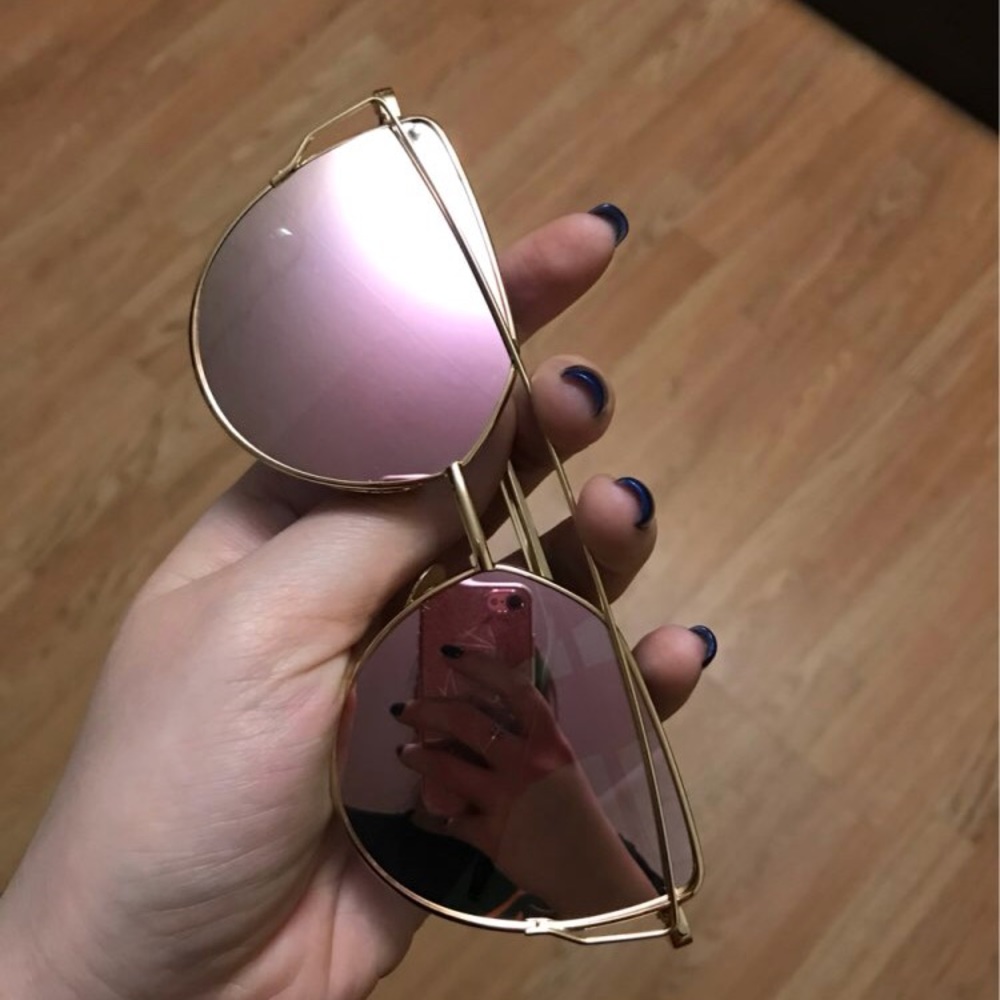 Rose gold pink cat eye aviator sunglasses 🐱 - Picture 3 of 4