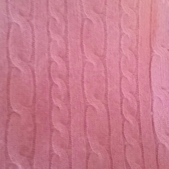 Rose pink cable knit 100% cashmere sweater - Picture 2 of 4