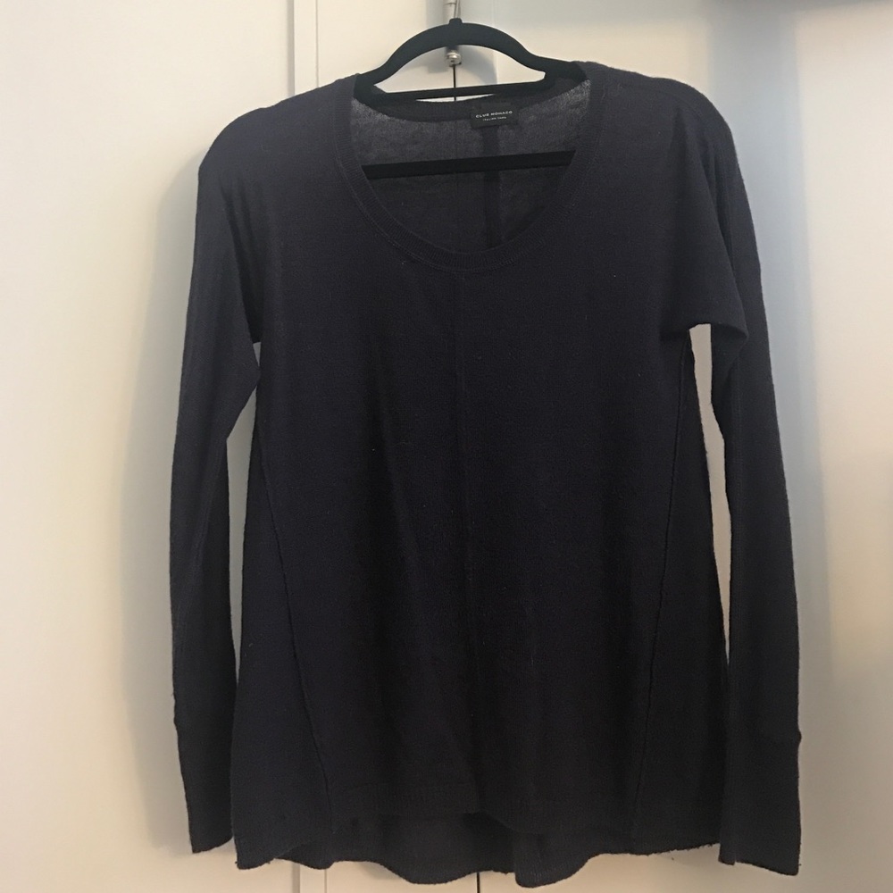 Club Monaco Italian yarn Sweater 💜 Dark Purple XS