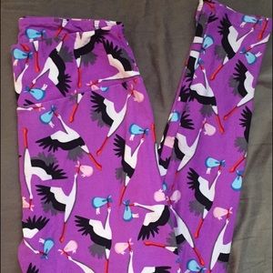 NWOT Lula Roe Unicorn "Stork" leggings NEVER WORN