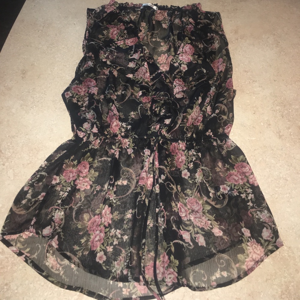 Floral See-through Blouse