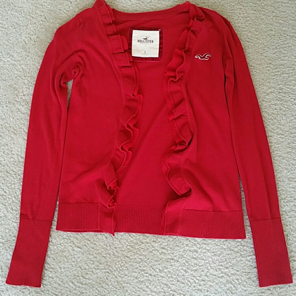 Cute red hollister cardigan